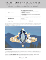 1.85ct Ocean Blue Marquise Madagascar Sapphire in Wandering Vine Low Profile 4 Prong Setting with Diamonds in 14k Yellow Gold