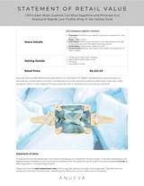 1.97ct East-West Cushion Cut Blue Sapphire and Princess Cut Diamond Rapids Low Profile Ring in 14k Yellow Gold