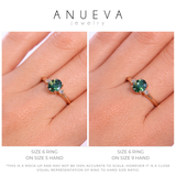 1.98ct Oval Precision Cut Teal Montana Sapphire and Princess Cut Diamond Rapids Low Profile Ring in 14k Yellow Gold