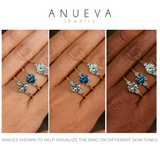 1.12ct Untreated Light Blue Montana Sapphire and Princess Cut Diamond Rapids Low Profile Ring in 14k Yellow Gold