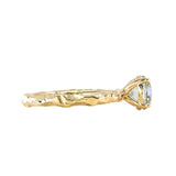 1.64ct Round "Hearts & Arrows" Cut Untreated Montana Sapphire 4 Prong Solitaire Evergreen Ring in 18k Yellow Gold
