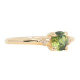 0.84ct Round Australian Parti Sapphire and Princess Cut Diamond Rapids Low Profile Ring in 14k Yellow Gold