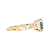 2.24ct Emerald Cut Untreated Madagascar Sapphire and Diamond Low Profile East-West Ring in 14k Yellow Gold
