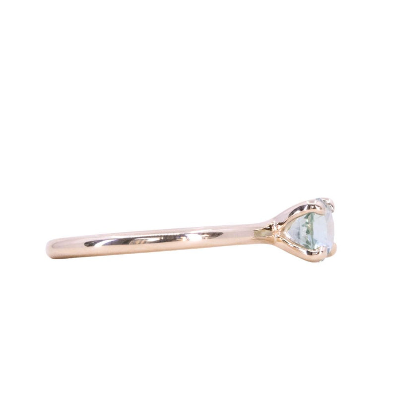 0.83ct Round Light Blue Untreated Montana Sapphire Classic 4 Prong Solitaire in 14k Yellow Gold