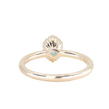 0.82ct Unheated Silky Light Seafoam Teal Montana Sapphire Scallop Cup Solitaire in 14k Yellow Gold