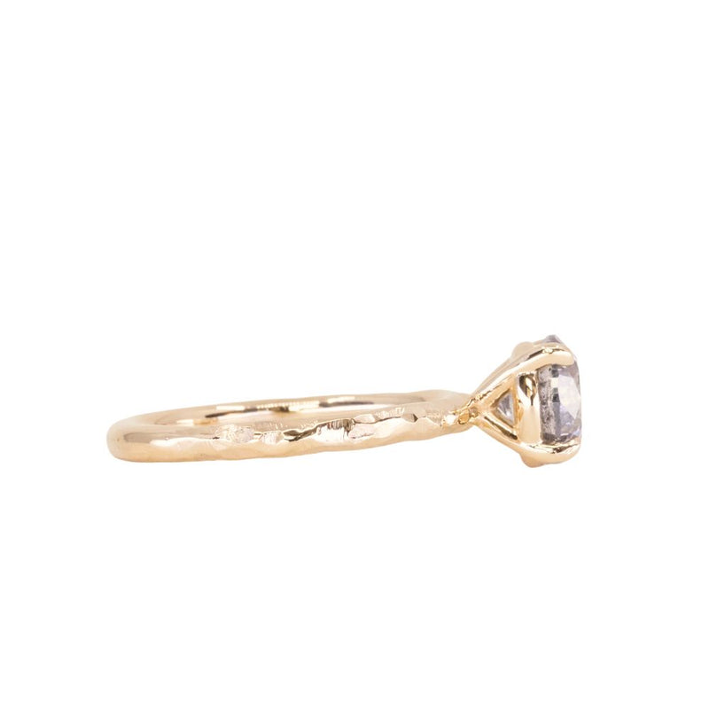 1.61ct Round Brilliant Salt & Pepper Diamond Evergreen 4 Prong Solitaire in 14k Yellow Gold