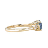 1.60ct Round Vibrant Blue Montana Sapphire and Diamond Starry Night Low Profile Solitaire in 18k Yellow Gold