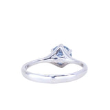 1.13ct Round Precision Cut Denim-Sky Blue Montana Sapphire Low Profile Six Prong Split Shank Solitaire in 14k White Gold