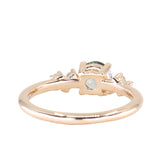 0.75ct Round Untreated Silvery Grey Montana Sapphire and Diamond Starry Night Low Profile Solitaire in 14k Yellow Gold