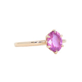 1.37ct Oval Untreated Pink Burmese Spinel Lotus Solitaire in 14k Yellow Gold