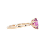 1.37ct Oval Untreated Pink Burmese Spinel Lotus Solitaire in 14k Yellow Gold