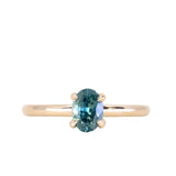 0.71ct Oval Montana Sapphire Classic 4 Prong Solitaire in 14k Yellow Gold