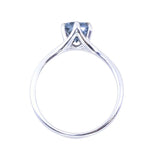 1.13ct Round Precision Cut Denim-Sky Blue Montana Sapphire Low Profile Six Prong Split Shank Solitaire in 14k White Gold