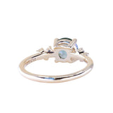 1.47ct Round Untreated Montana Sapphire and Diamond Starry Night Low Profile Solitaire in 14k Yellow Gold