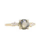 1.56ct Round Champagne Sapphire and Diamond Starry Night Low Profile Solitaire in 14k Yellow Gold