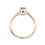 0.97ct Salt and Pepper Diamond and Princess Cut Diamond Rapids Low Profile Ring in 14k Yellow Gold