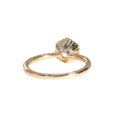 1.14ct Round Silvery White Sri Lankan Sapphire Scallop Cup Solitaire in 14k Yellow Gold