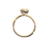 1.14ct Round Silvery White Sri Lankan Sapphire Scallop Cup Solitaire in 14k Yellow Gold