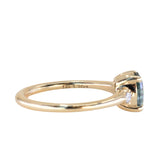 1.20ct Oval Brilliant Teal Montana Sapphire and Princess Cut Diamond Rapids Low Profile Ring in 14k Yellow Gold
