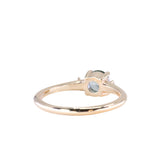 0.80ct Untreated Montana Sapphire and Princess Cut Diamond Rapids Low Profile Ring in 14k Yellow Gold