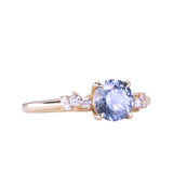 1.36ct Lavender Purple-Blue Montana Sapphire and Diamond Starry Night Low Profile Solitaire in 14k Yellow Gold