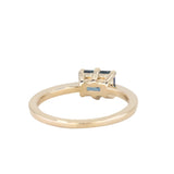 1.36ct Parti Blue Emerald Cut Montana Sapphire Low Profile East West Solitaire in 14k Yellow Gold