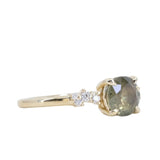 1.56ct Round Champagne Sapphire and Diamond Starry Night Low Profile Solitaire in 14k Yellow Gold