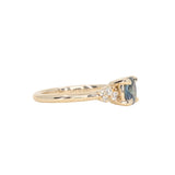 0.88ct Round Madagascar Sapphire and Diamond Starry Night Low Profile Solitaire in 14k Yellow Gold
