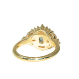 1.22ct Madagascar Geo Oval Sapphire and Diamond Floral Halo in 18k Yellow Gold