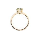 2.70ct Untreated Parti Color Pear Sapphire Low Profile 5 Prong Tapered Solitaire in 14k Yellow Gold