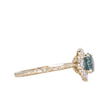 1.29ct Blue Montana Sapphire and Diamond Asymmetrical Cluster Ring in 14k Yellow Gold with Evergreen finish