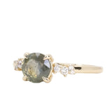 1.56ct Round Champagne Sapphire and Diamond Starry Night Low Profile Solitaire in 14k Yellow Gold