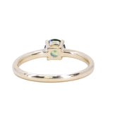 0.77ct Round Australian Parti Green Sapphire Low Profile 4 Prong Solitaire in 14k Yellow Gold