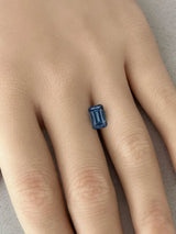 1.95CT PRECISION CUT EMERALD CUT MONTANA SAPPHIRE, BICOLOR CORNFLOWER BLUE, 8.5×5.1MM