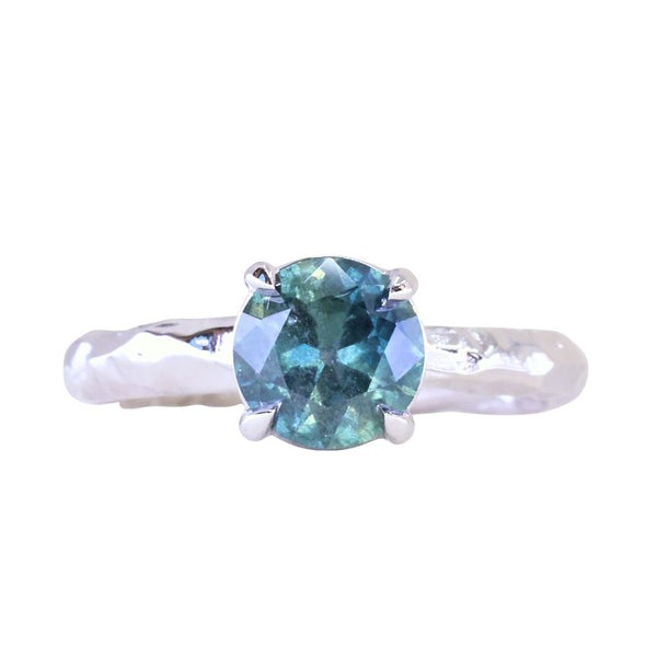 1.39ct Silky Umba Sapphire Four Prong Evergreen Solitaire in Platinum