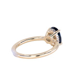 2.32ct Teal Oval Madagascar Sapphire Low Profile Hidden Halo Solitaire in 14k Yellow Gold