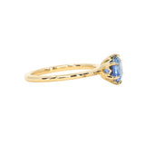 1.37ct Round Precision Cut Ceylon Blue Montana Sapphire Lotus Solitaire in 18k Yellow Gold