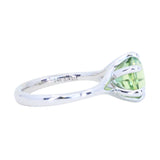 3.41ct Untreated Nigerian Octagon Sapphire Low Profile Six Prong Split Shank Solitaire in 14k White