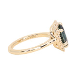 3.04ct Untreated Tanzanian Sapphire Antique-Style Diamond Low Profile Halo Ring in 14k Yellow Gold