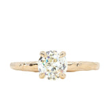 1.24ct Round Crown Jubilee® Cut GIA Diamond 4-Prong Evergreen Carved Solitaire in 14K Yellow Gold