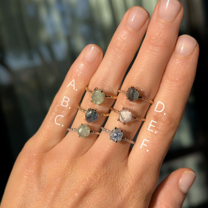 Sapphire Dainty Fine Jewelry Rings Solid 14K Yellow Gold Genuine