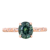 Evergreen 4-Prong Solitaire with Embedded Diamonds, Stackable - Setting
