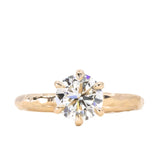 1.36ct Vintage Brilliant GIA Diamond Six Prong Evergreen Solitaire in 14k Yellow Gold