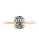 2.15ct Oval Sri Lankan Sapphire Hidden Halo Solitaire in 14k Yellow Gold