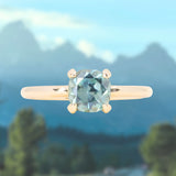 1.69ct Untreated Cushion Cut Blue Montana Sapphire Low Profile 4 Prong Solitaire in 14k Yellow Gold