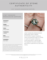 2.10CT HEXAGON MADAGASCAR SAPPHIRE, MINTY GREEN BLUE, 8.4X7X4MM