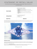 2.12ct Blue Montana Sapphire Diamond-Studded Tapered Solitaire in 14k White Gold