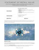 2.15ct Round Madagascar Sapphire and Diamond Starry Night Low Profile Solitaire in 14k Yellow Gold