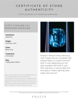 2.17CT CUSHION CUT MONTANA SAPPHIRE, BLUE GREY, 7.23X6.46X4.73MM, UNTREATED