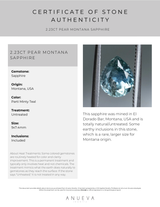 2.23CT PEAR MONTANA SAPPHIRE, PARTI MINTY TEAL, 9X7.4MM, UNTREATED, EARLY ACCESS